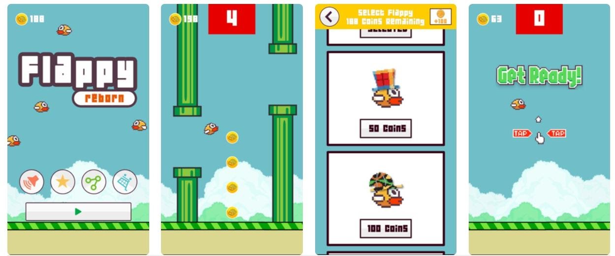 Скриншоты из игры Flappy Bird в App Store