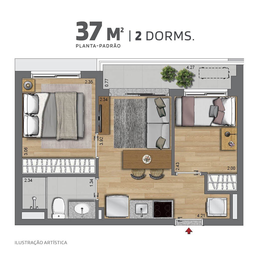 Планировка предусмотренная застройщиком