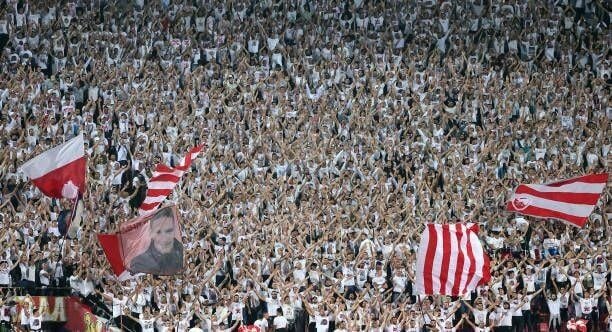 Трибуны стадиона "Райко Митич" во время матча ЦЗ-"Маккаби". Источник: телеграм-канал OF News.