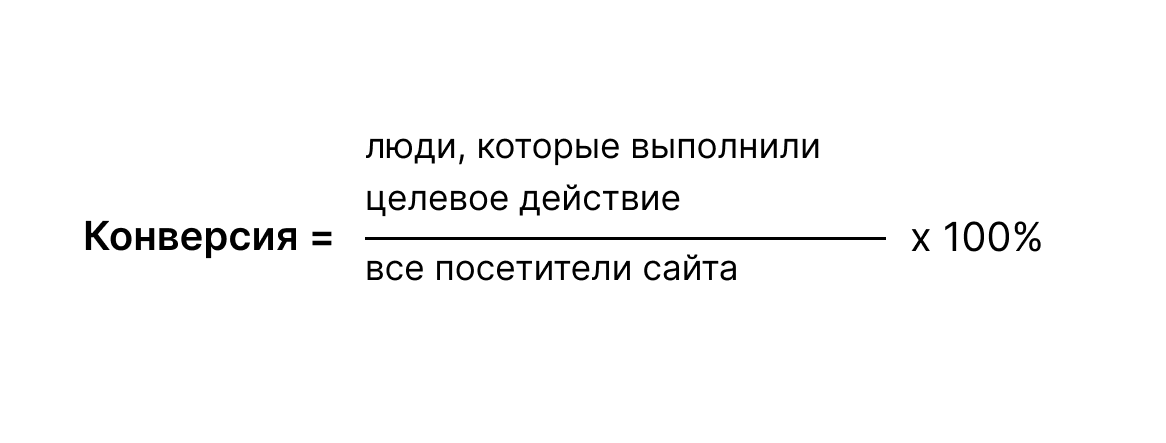 Формула, по которой можно рассчитать любую конверсию
