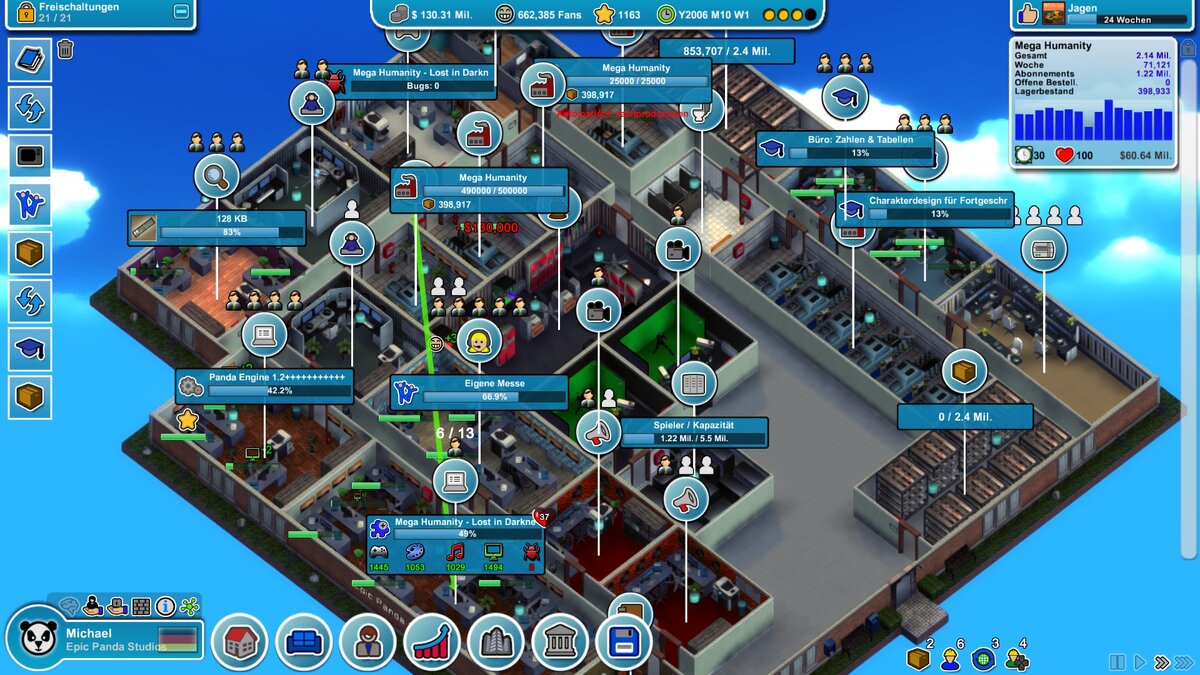 Mad Games Tycoon — один из самых продвинутых симуляторов разработчика игр