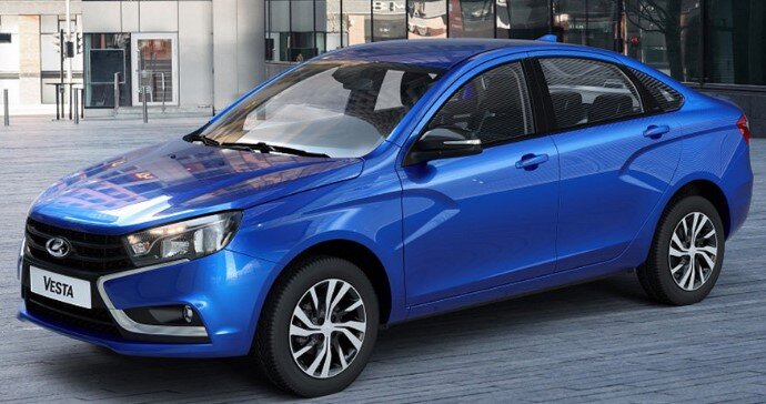 Lada Vesta в новом голубом цвете