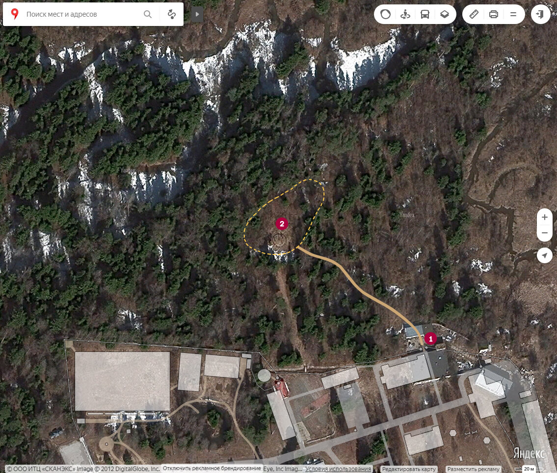 Северная площадка. На основе спутника "Яндекс.Карты".