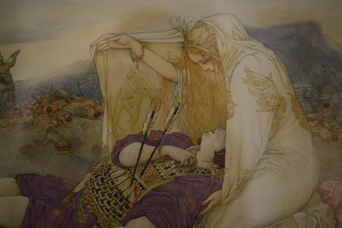 Рай и Пэри. Одна из серии картин Гутава-Адольфа Мосса, посвященных одноименной оратории Роберта Шумана. 