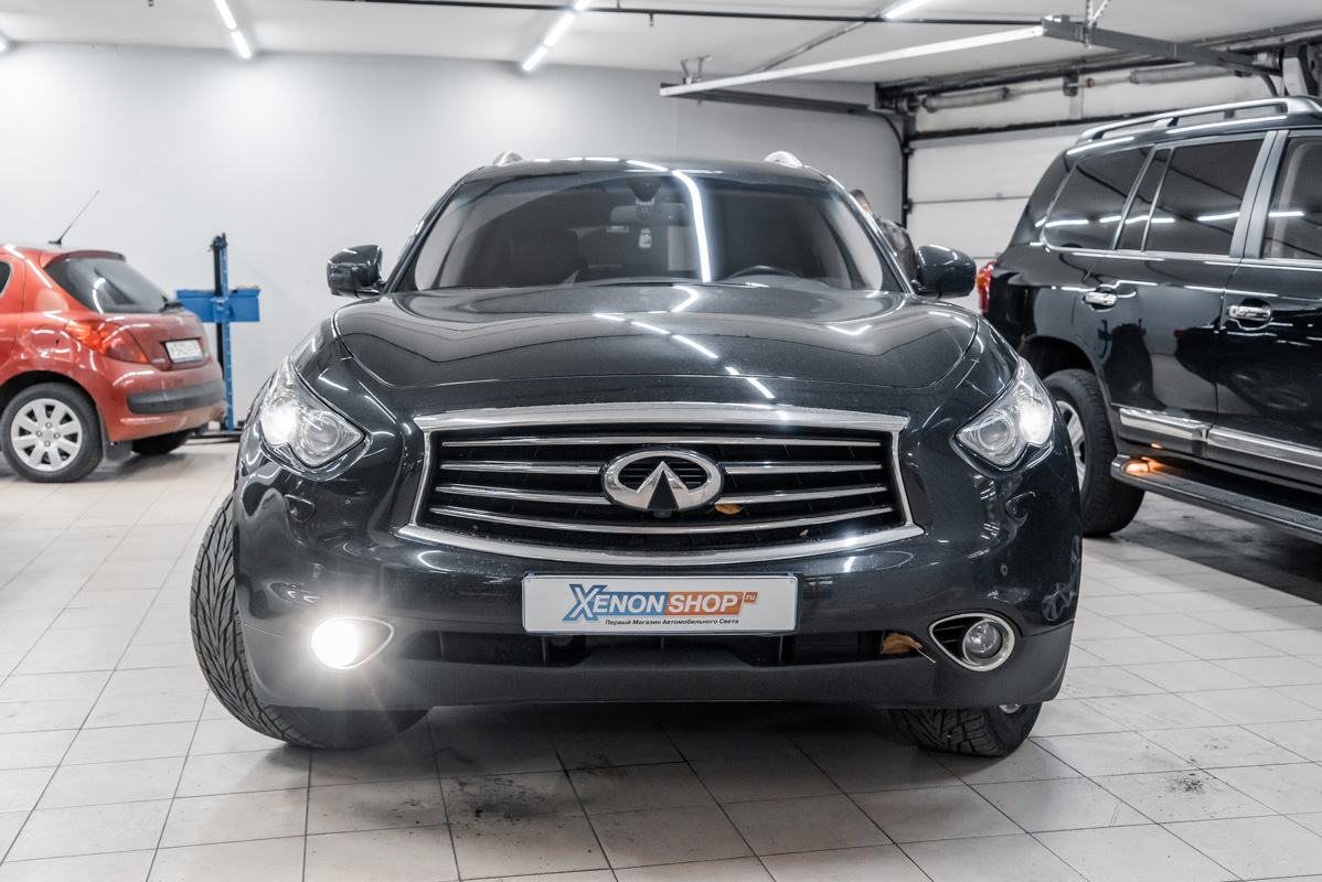 Установка светодиодов в ПТФ и подсветку номера Infiniti QX70 | Xenonshop.ru  | Дзен