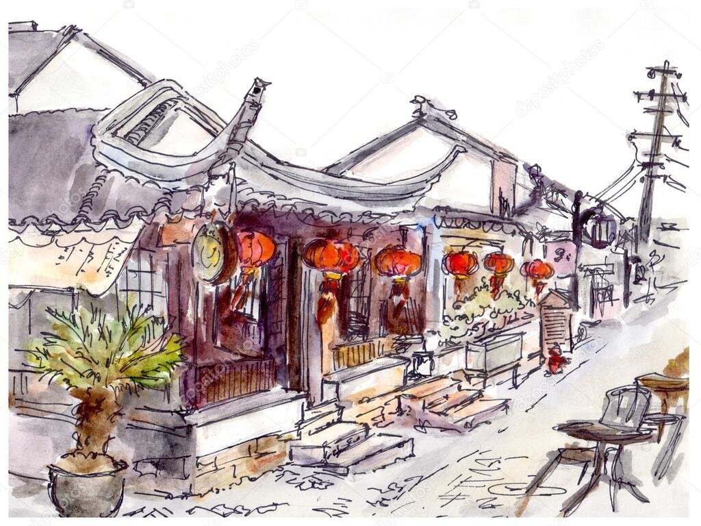 https://st2.depositphotos.com/2031485/8390/i/950/depositphotos_83909012-stock-photo-watercolor-painted-chinese-old-town.jpg