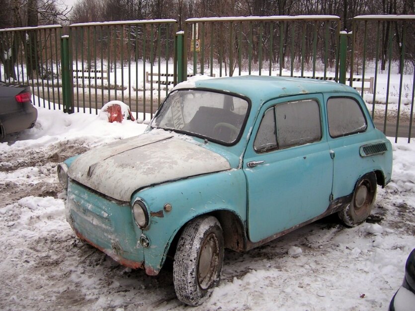 Заброшенный Запорожец в лесу