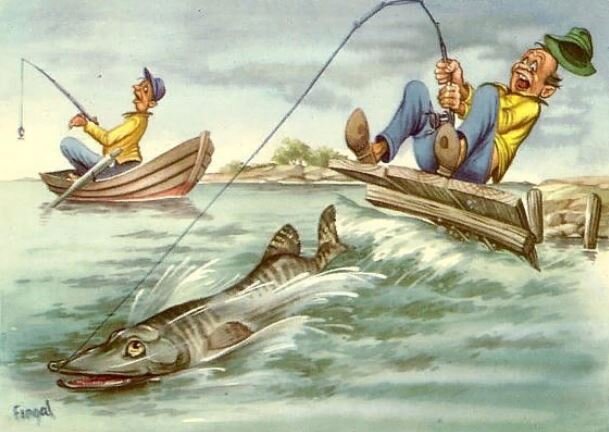 Картинка в полной мере иллюстрирует рассказ, за исключением снасти.