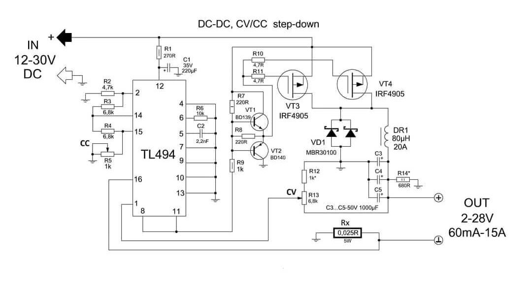 Схема мощного шим регулятора 60 ампер