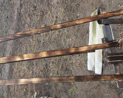 Предварительный обжиг древесины.