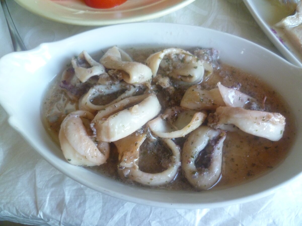 Горячая закуска из кальмаров