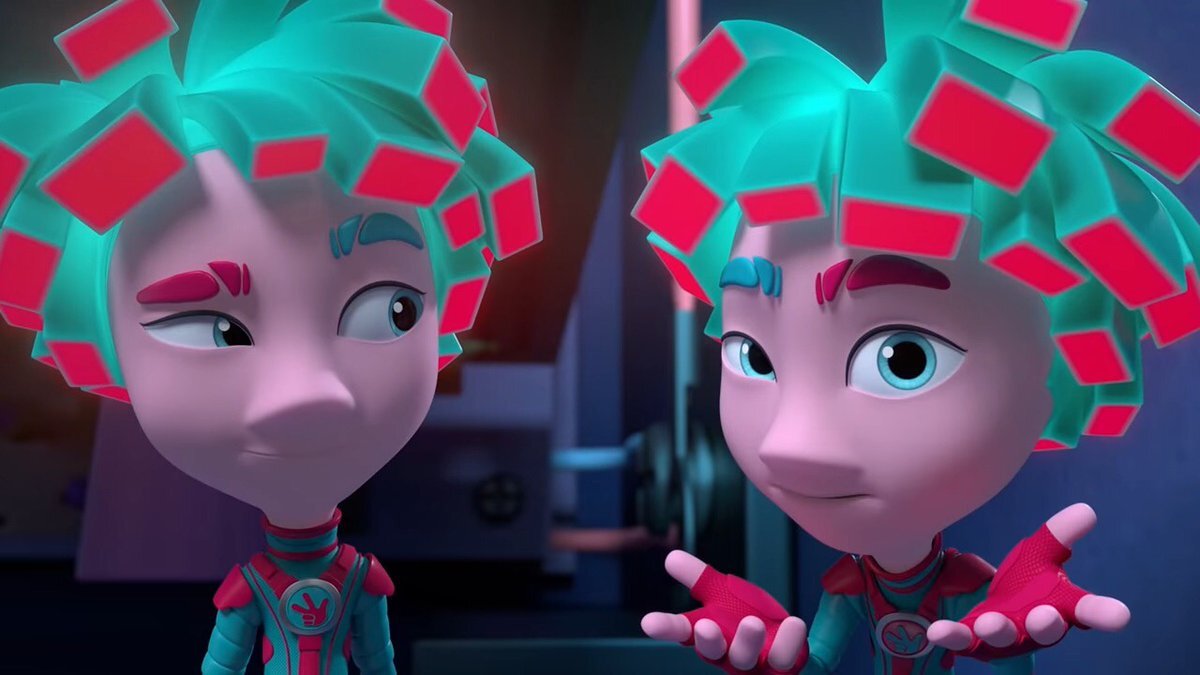 Те самые фиксики-близнецы. Слева-Гик, справа-Фрик