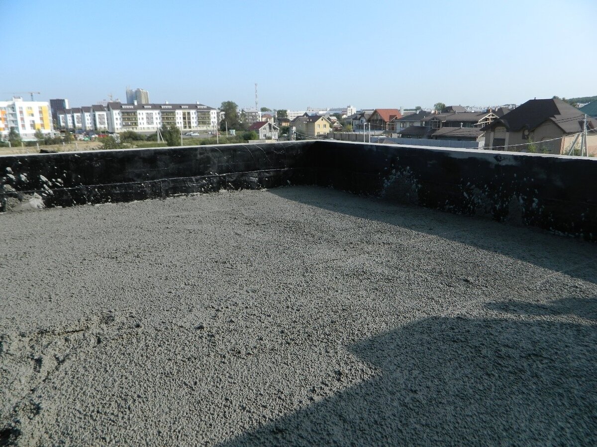 Утепление кровли раствором полистиролбетона