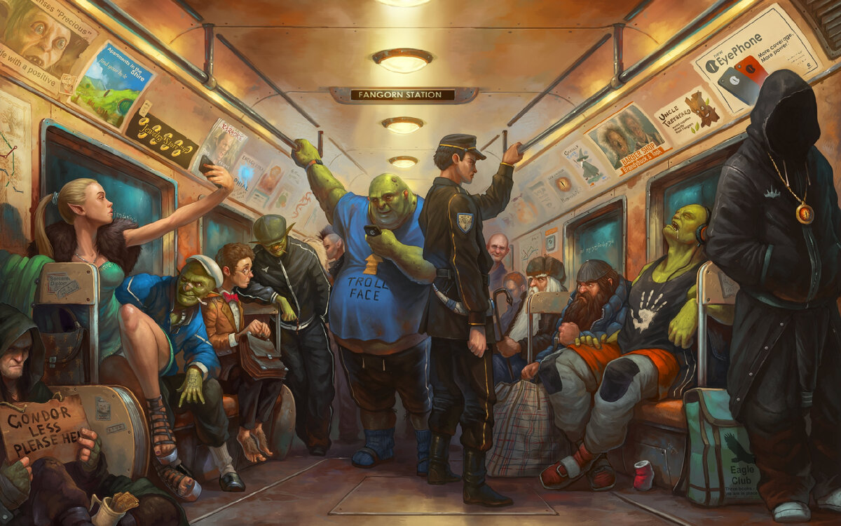 Антон Яковлев (Tony Sart). Fantasy is now. С сайта bestiary.us Метро в мире Платуновой, возможно, и нет. Но машины есть точно. Да и юбки уже не до земли))