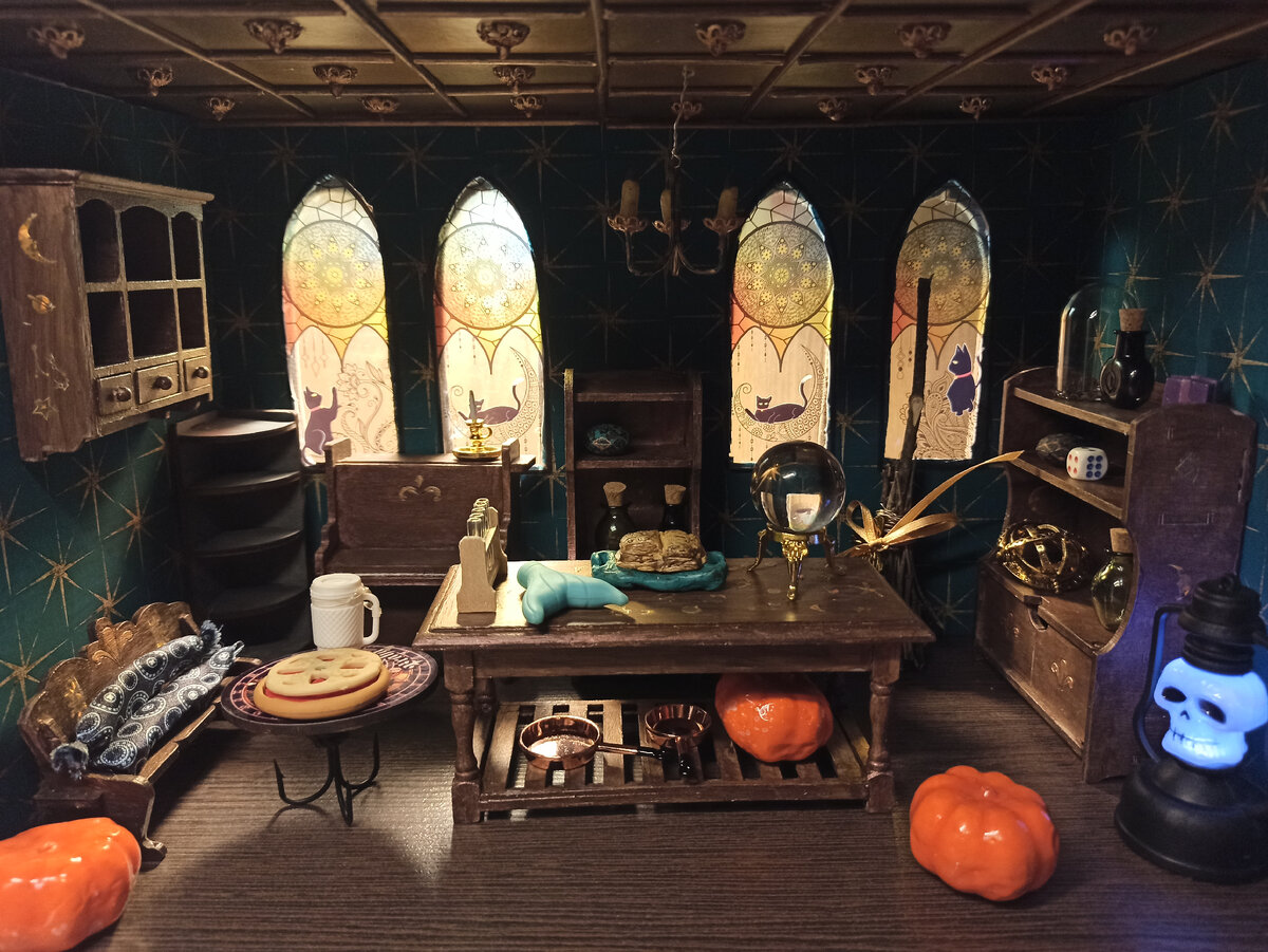 Моя комната в готическом стиле для будущего жильца мага-некроманта.