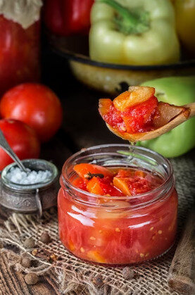 Салат томатные кабачки на зиму