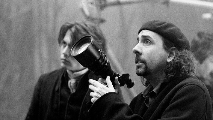 Тим Бёртон и Джонни Депп на съемках «Сонной Лощины» (1999)