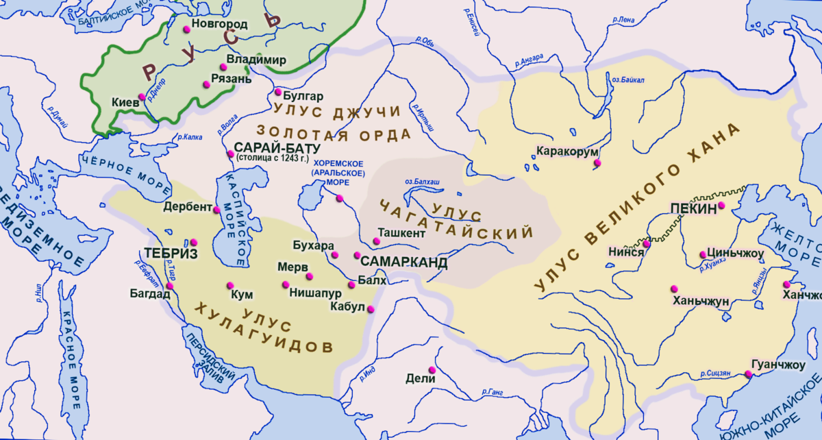 Столица орды. Карта золотой орды улус Джучи. Каракорум на карте монгольской империи. Карта золотой орды Каракорум. Монгольская Империя улус Джучи.