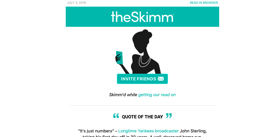                                                                       Пример письма от TheSkimm