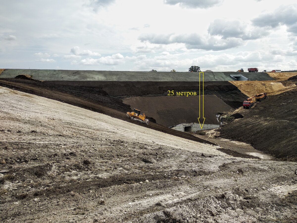 участок сосредоточенных работ при переходе через пониженные места рельефа