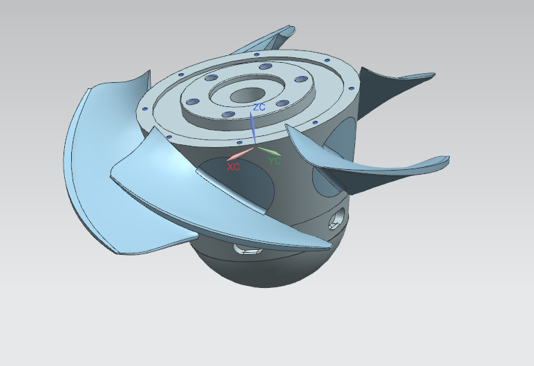 3д Модель рабочего колеса осевого насоса.