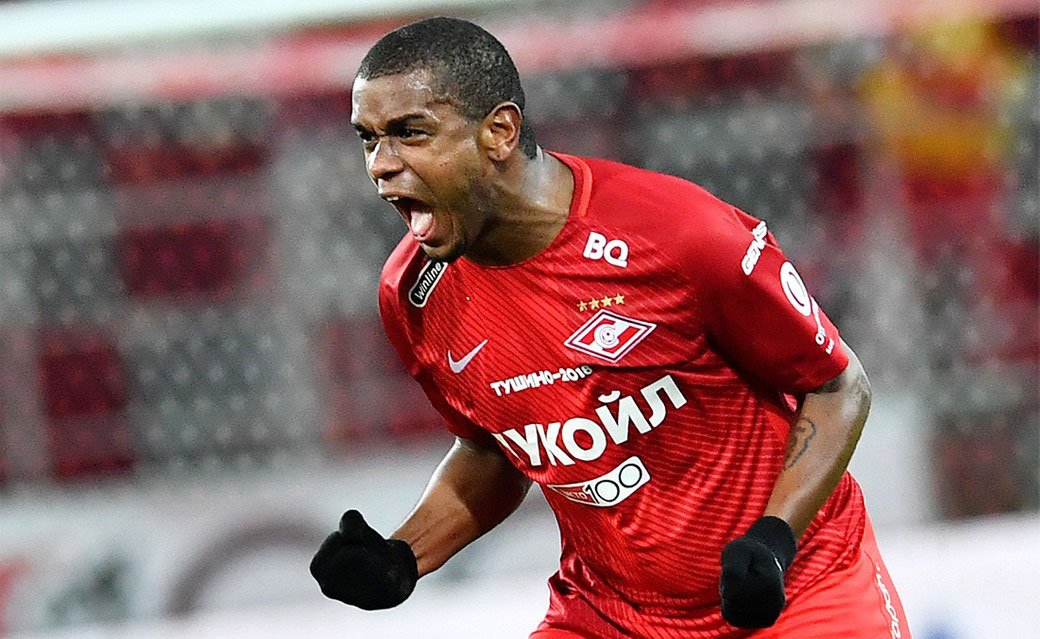 Бразильский хавбек, игрок московского "Спартака" Лукас Фернандо. Фото Sport24.ru