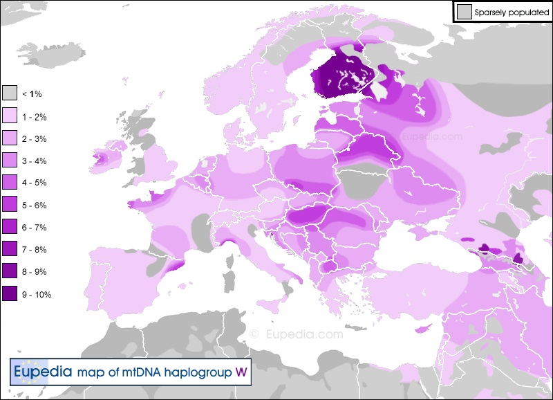Карта гаплогрупп европы