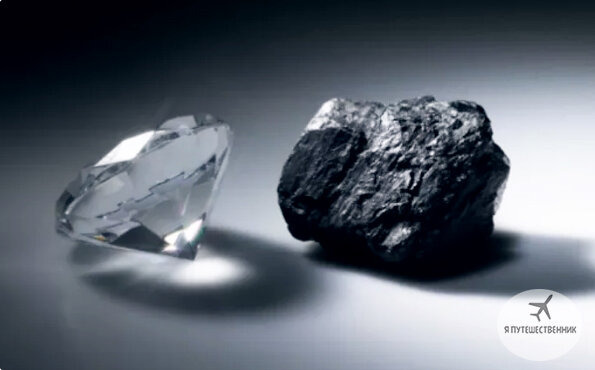 Скорее всего Вы не знали, но если взять самый обычный уголь и разогреть его до нескольких тысяч градусов, а затем очень сильно сжать (до 55 000 атмосфер), то в результате получается алмаз.