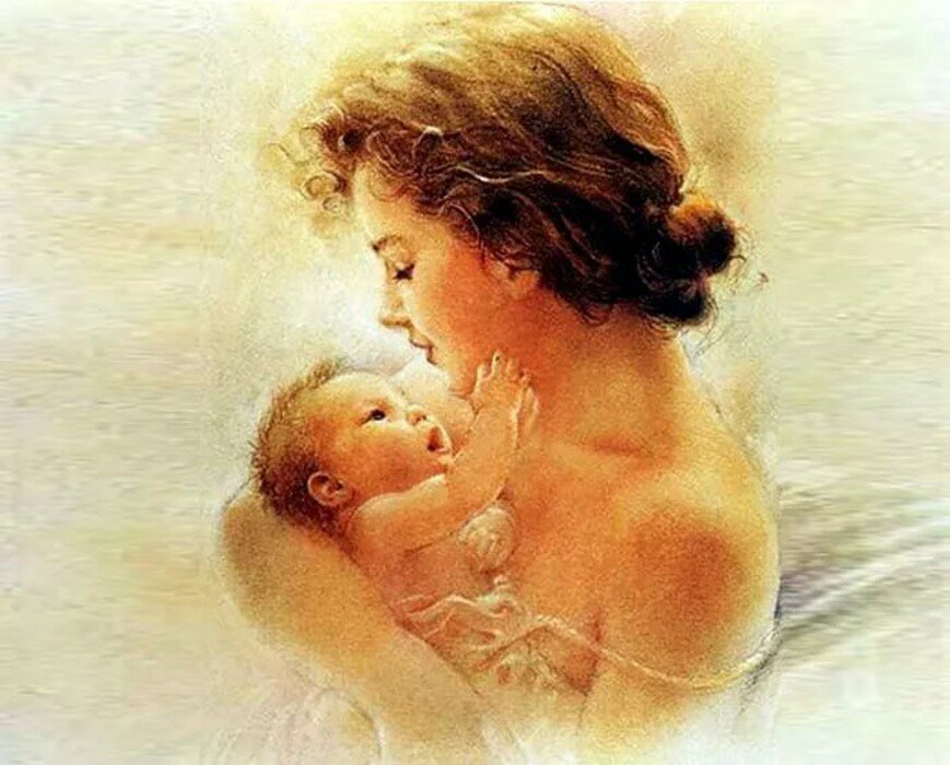 Картинка женщина с ребенком на руках ко дню матери