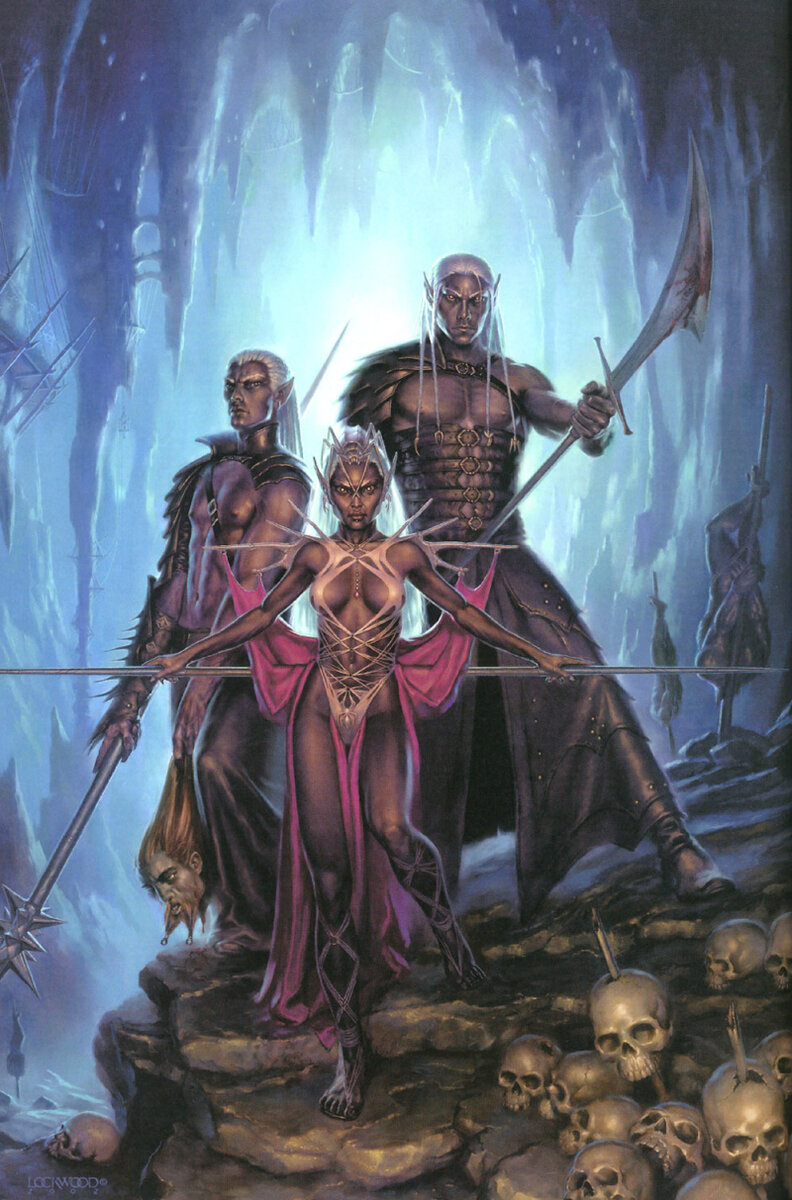 Типичные темные эльфы Сальваторе: безжалостные, опасные и подчиняющиеся жрице.