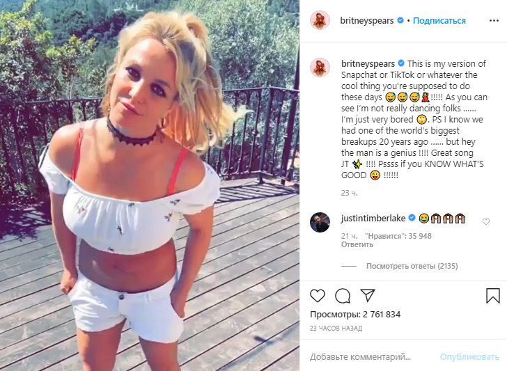 Britney Spears  
Источник : instagram