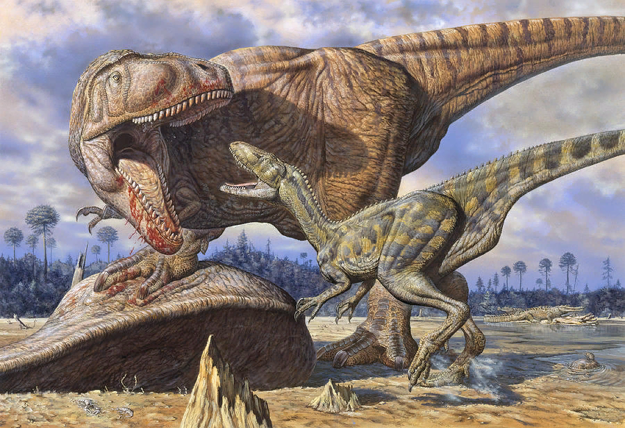 Когда жили динозавры видео. Кархародонтозавр палеоарт. Аллозавр палеоарт. Гигантозавр палеоарт. Кархародонтозавр динозавр.