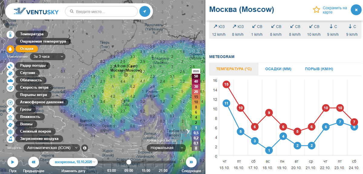 Карта осадков москва в реальном времени