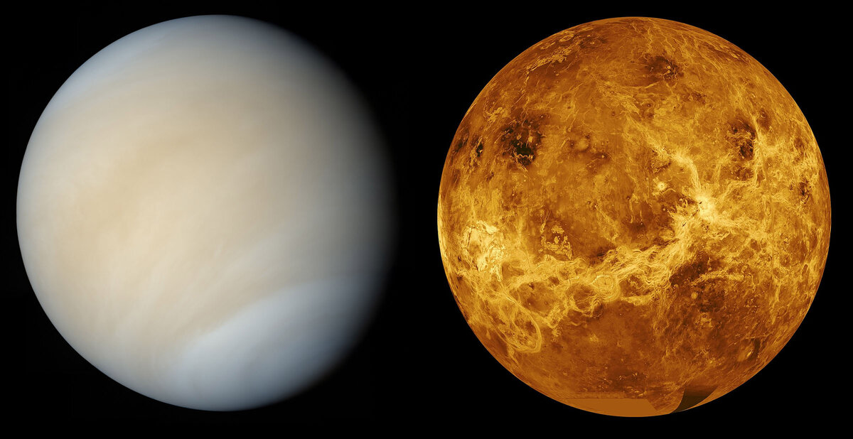Венера из космоса, и реконструкция без атмосферы