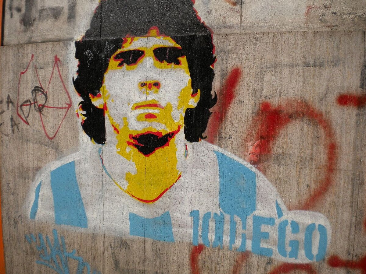 Diego Maradona Graffiti at La Boca, Buenos Aires. Фото: commons.wikimedia.org