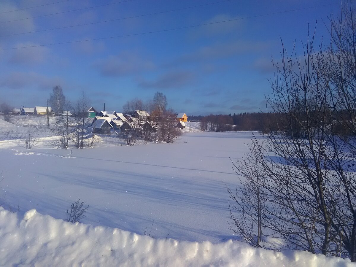 Пруд под снегом