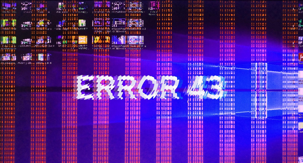 Ошибка 43 указывает на системные сбои, связанные с графическим адаптером.