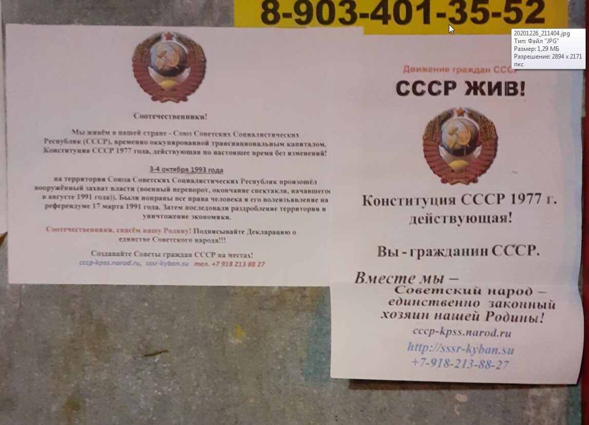 Листовки на одном из подъездов Краснодара