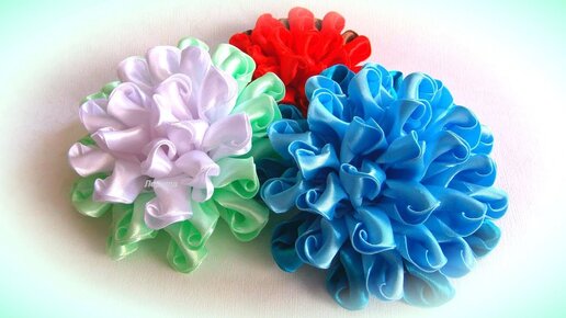 Бантики из репсовых лент. Канзаши /МК/Hand мade/DIY/ Kanzashi — Video