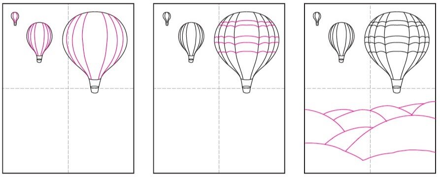 Рисование воздушный шар старшая группа. Поэтапное рисование воздушного шара. Аппликация воздушный шар. Воздушный шар аппликация из ткани. Аппликация воздушный шар с корзиной.