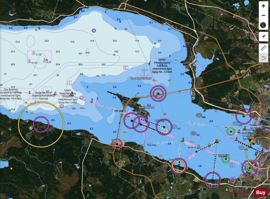 Морская карта невской губы