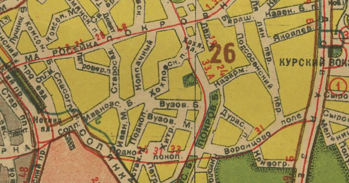 Фрагмент плана Москвы, 1932 год / retropmap.ru