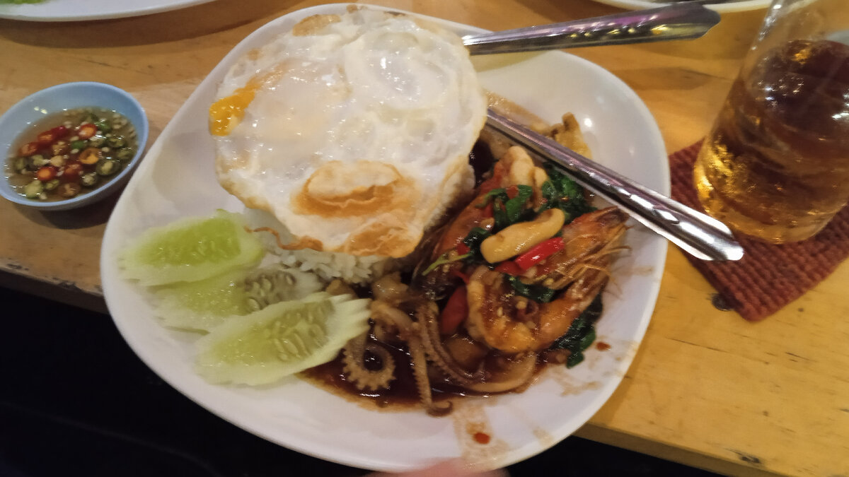 Thai food with seafood