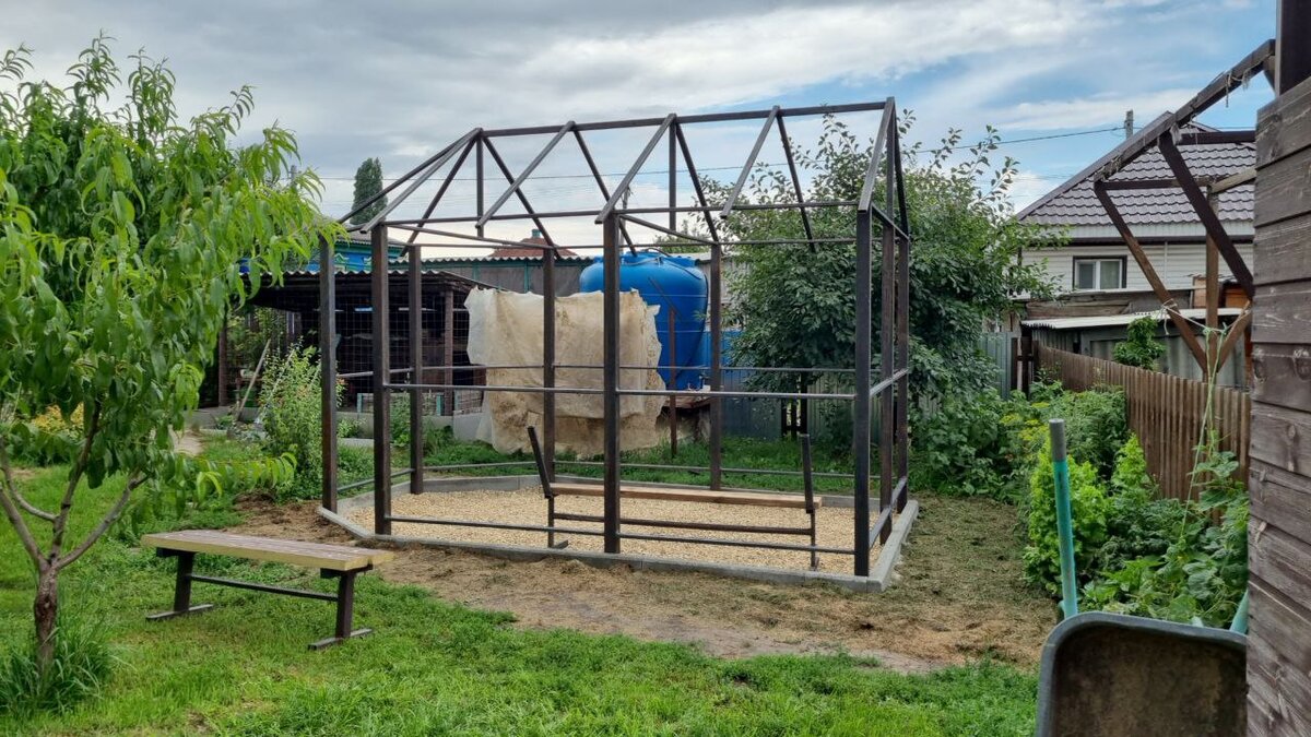 Каркас беседки из металлопрофиля (профтрубы) своими руками.