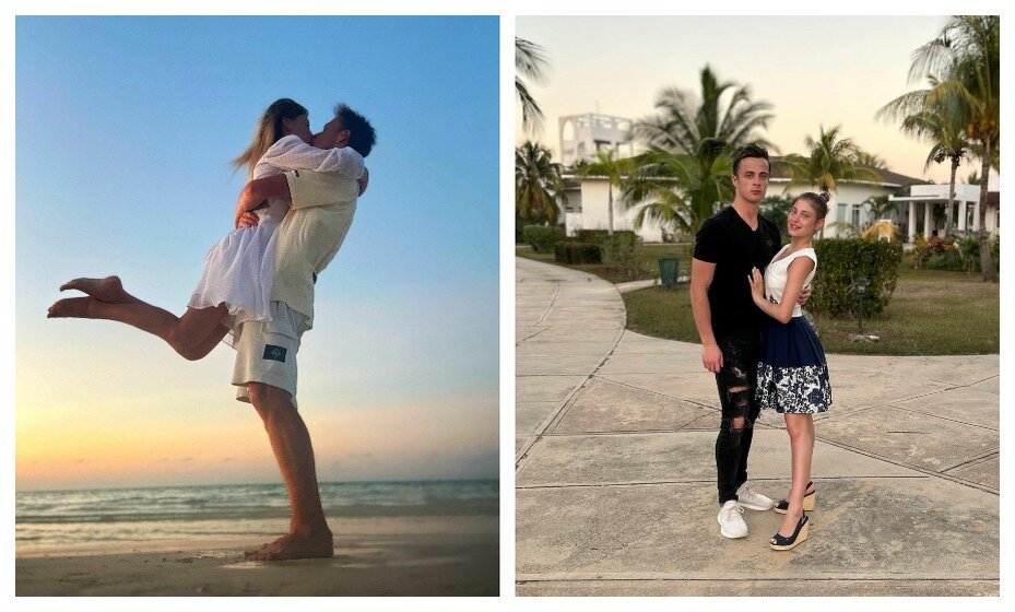    Алена Косторная и Георгий Куница встали в пару. Фото: соцсети Алены Косторной