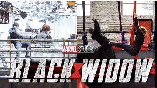 Повтор трюков из фильма «Чёрная Вдова» Stunts from “Black Widow” MARVEL