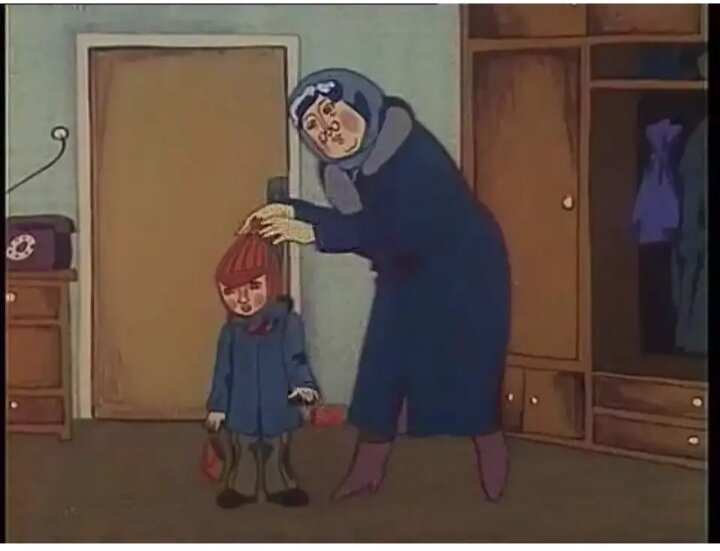 Бабушка пришла в школу. Бабушки в советских мультфильмах.
