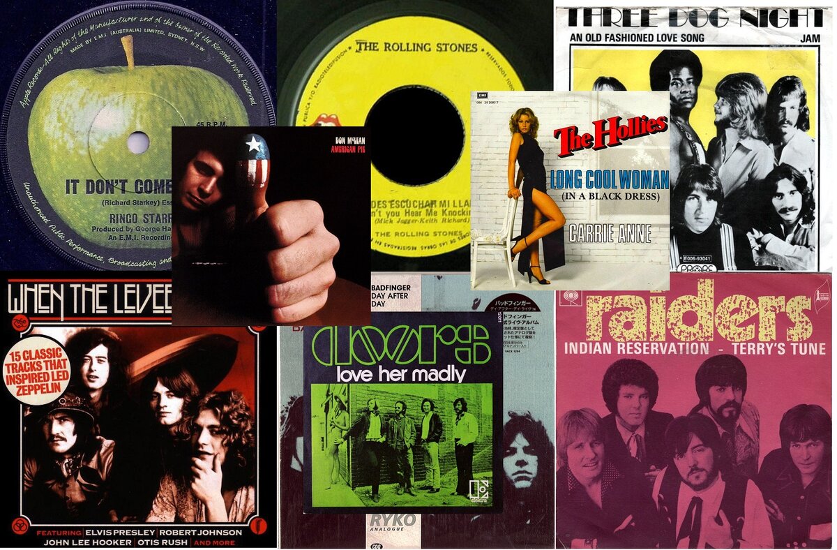 Ringo Starr, The Rolling Stones, Three Dog Night, Led Zeppelin, Badfinger, Raiders, The Doors, The Hollies, Don McLean