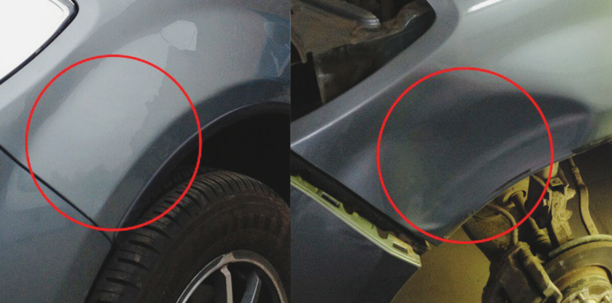 Как выглядит авто после выпрямление вмятины