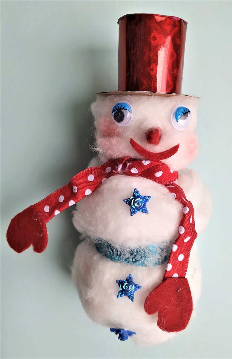Дед Мороз, снеговик, синичка: уютные новогодние поделки из ваты